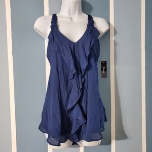Bwear Navy Blue Ruffle V-Neck Camisole